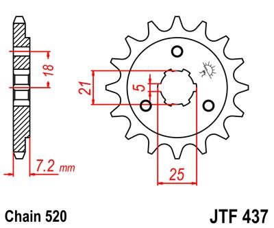 Řetězové kolečko JT JTF 437-15 15 zubů, 520