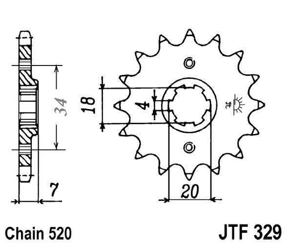 Řetězové kolečko JT JTF 329-13 13 zubů, 520