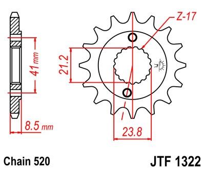 Řetězové kolečko JT JTF 1322-14 14 zubů, 520