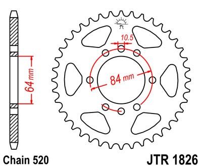 Řetězová rozeta JT JTR 1826-46 46 zubů, 520