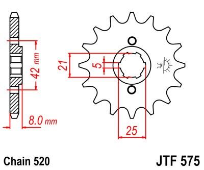 Řetězové kolečko JT JTF 575-16 16 zubů, 520