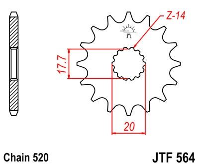 Řetězové kolečko JT JTF 564-15 15 zubů, 520