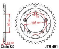 Řetězová rozeta JT JTR 491-40 40 zubů, 520