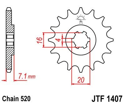 Řetězové kolečko JT JTF 1407-10 10 zubů, 520