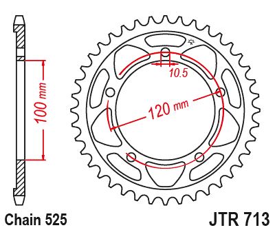 Řetězová rozeta JT JTR 713-41 41 zubů, 525