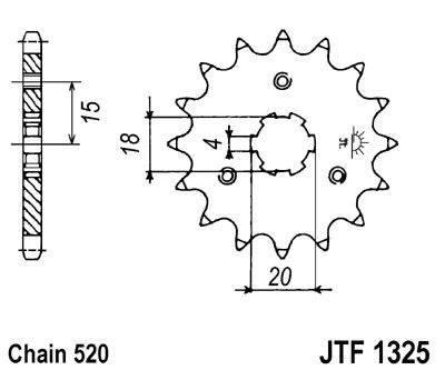 Řetězové kolečko JT JTF 1325-12 12 zubů, 520