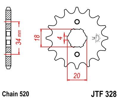 Řetězové kolečko JT JTF 328-15 15 zubů, 520