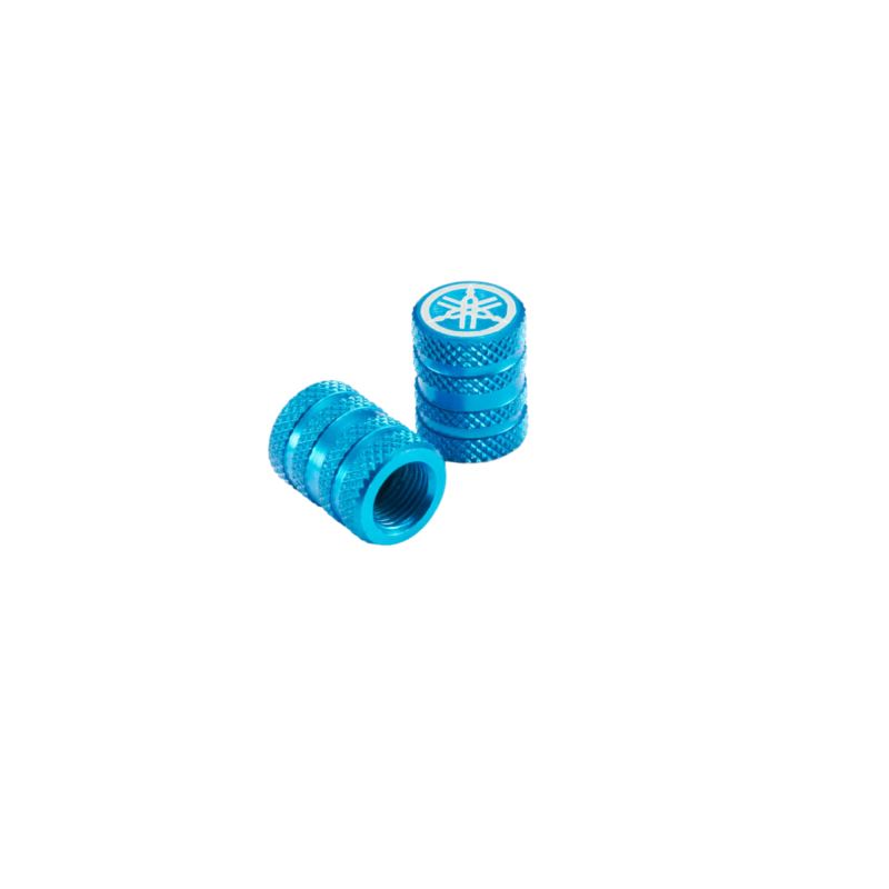 Hliníková čepička ventilku YAMAHA s rýhovaným vzorem (modrá)