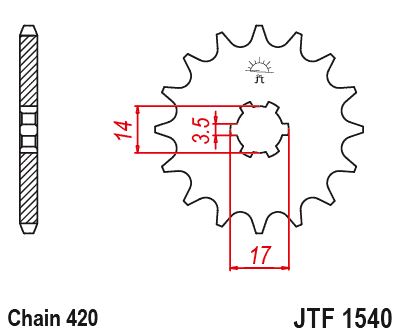 Řetězové kolečko JT JTF 1540-14 14 zubů, 420