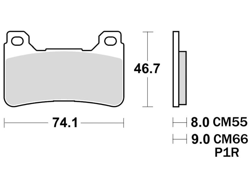 brzdové destičky, BRAKING (semi metalická směs CM66) 2 ks v balení