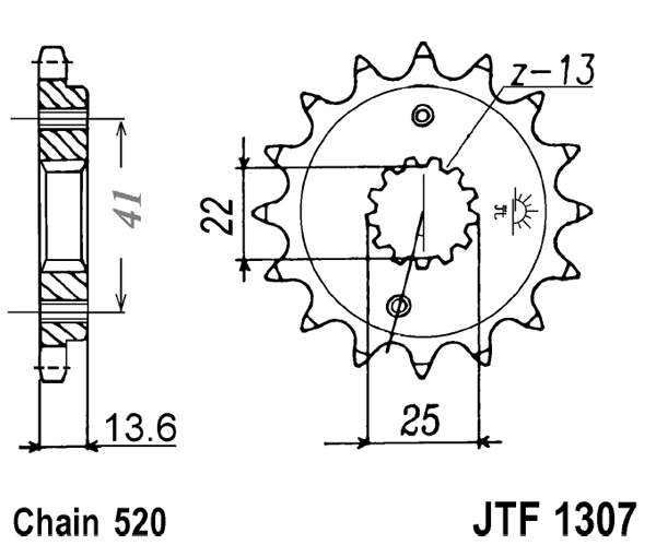 Řetězové kolečko JT JTF 1307-15RB 15 zubů, 520