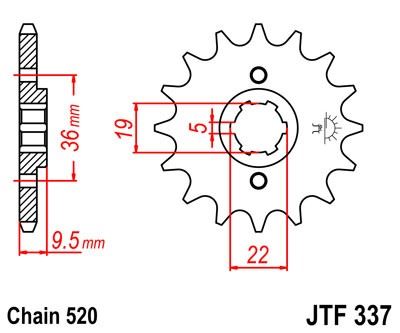 Řetězové kolečko JT JTF 337-13 13 zubů, 520