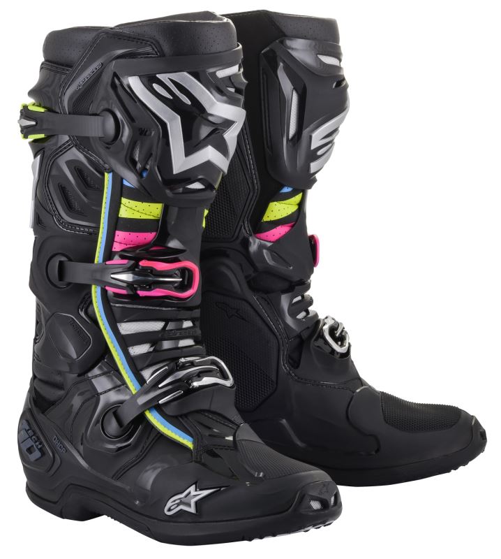 Boty TECH 10 SUPERVENTED 2022, ALPINESTARS, perforované (černá/barevný mix)