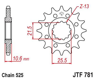Řetězové kolečko JT JTF 781-14 14 zubů, 525