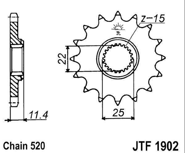 Řetězové kolečko JT JTF 1902-14 14 zubů, 520
