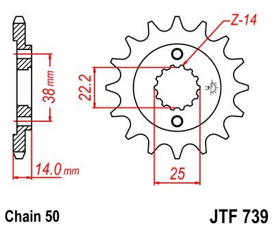 Řetězové kolečko JT JTF 739-15 15 zubů, 530
