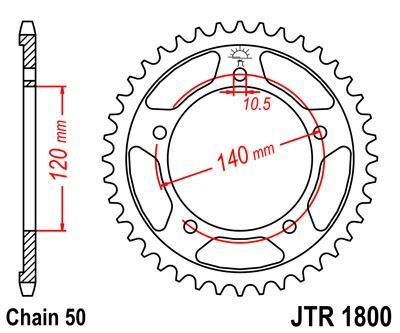 Řetězová rozeta JT JTR 1800-46 46 zubů, 530