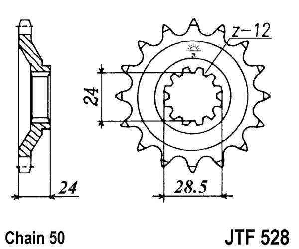 Řetězové kolečko JT JTF 528-17 17 zubů, 530
