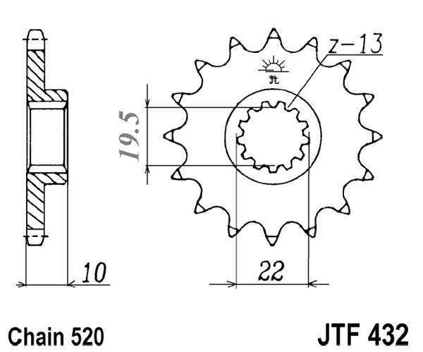 Řetězové kolečko JT JTF 432-15 15 zubů, 520
