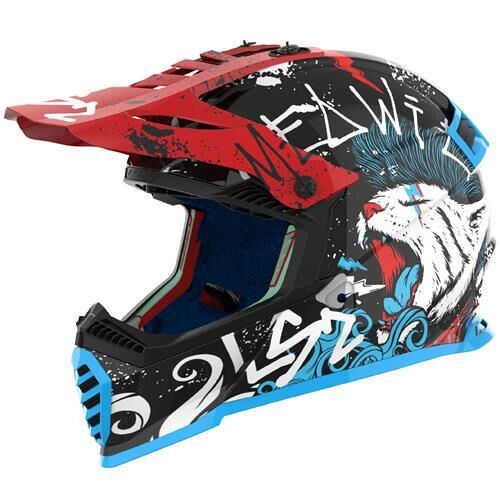 Juniorská enduro helma LS2 MX437 FAST EVO MINI II STARMAW Black / Fluo Yellow-06