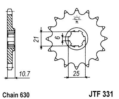 Řetězové kolečko JT JTF 331-14 14 zubů, 630