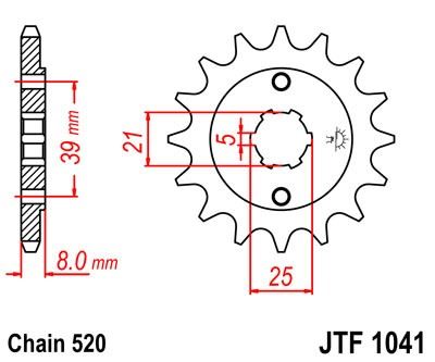 Řetězové kolečko JT JTF 1041-14 14 zubů, 520