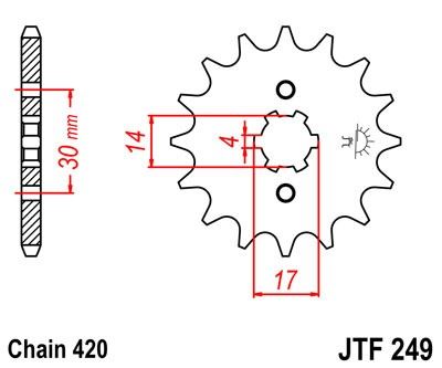 Řetězové kolečko JT JTF 249-15 15 zubů, 420