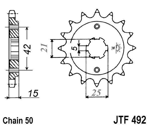 Řetězové kolečko JT JTF 492-15 15 zubů, 530