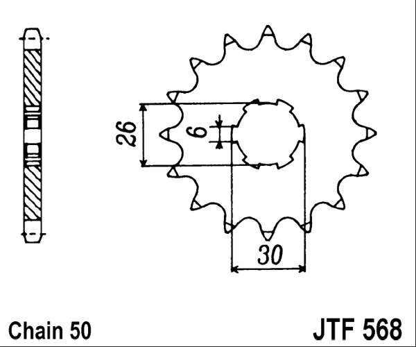 Řetězové kolečko JT JTF 568-17 17 zubů, 530