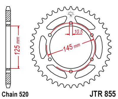 Řetězová rozeta JT JTR 855-45 45 zubů, 520