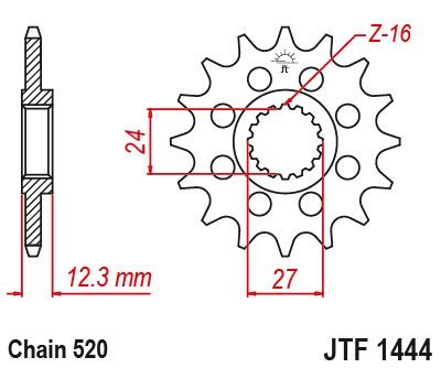 Řetězové kolečko JT JTF 1444-15 15 zubů, 520