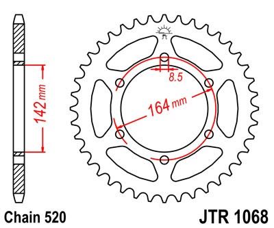 Řetězová rozeta JT JTR 1068-46 46 zubů, 520