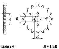 Řetězové kolečko JT JTF 1550-14 14 zubů, 428