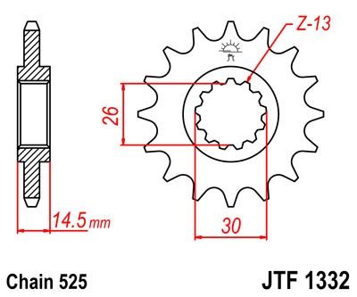 Řetězové kolečko JT JTF 1332-17 17 zubů, 525
