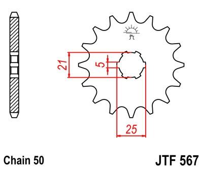 Řetězové kolečko JT JTF 567-17 17 zubů, 530