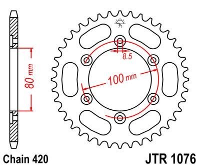 Řetězová rozeta JT JTR 1076-52 52 zubů, 420