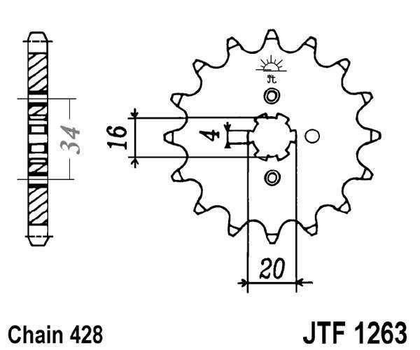 Řetězové kolečko JT JTF 1263-14 14 zubů, 428