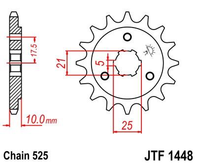 Řetězové kolečko JT JTF 1448-14 14 zubů, 525