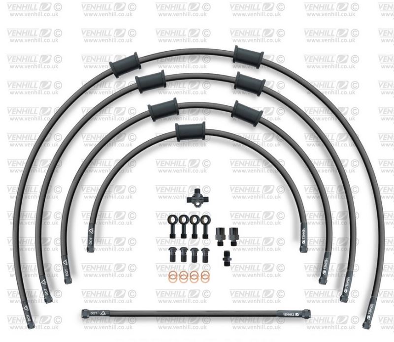 STANDARD Hadice přední brzdy sada Venhill POWERHOSEPLUS SUZ-6005FB-BK (5hadic v sadě) černé hadice, černé koncovky