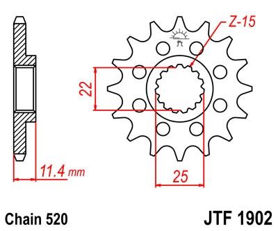 Řetězové kolečko JT JTF 1902-13 13 zubů, 520