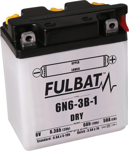 Konvenční motocyklová baterie FULBAT 6N6-3B-1 Včetně balení kyseliny