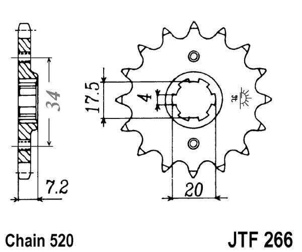 Řetězové kolečko JT JTF 266-13 13 zubů, 520