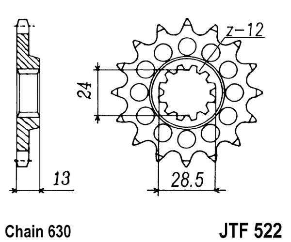 Řetězové kolečko JT JTF 522-15 15 zubů, 630