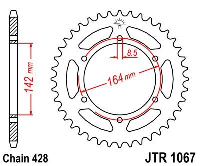 Řetězová rozeta JT JTR 1067-52 52 zubů, 428