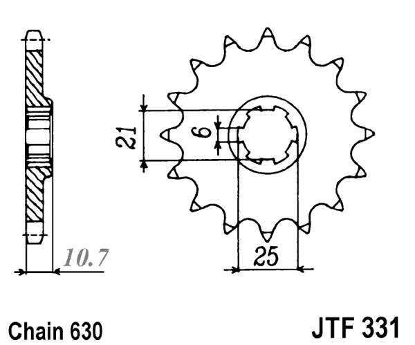 Řetězové kolečko JT JTF 331-15 15 zubů, 630