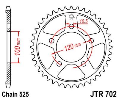 Řetězová rozeta JT JTR 702-41 41 zubů, 525