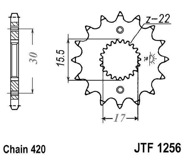 Řetězové kolečko JT JTF 1256-15 15 zubů, 420