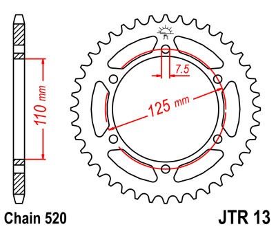 Řetězová rozeta JT JTR 13-41 41 zubů, 520