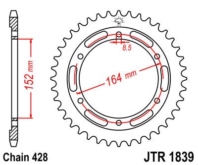 Řetězová rozeta JT JTR 1839-56 58 zubů, 428