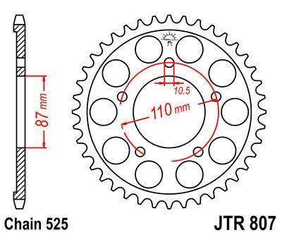 Řetězová rozeta JT JTR 807-42 42 zubů, 525